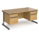 Harlow Straight Desk with 2 x Two Drawer Pedestals